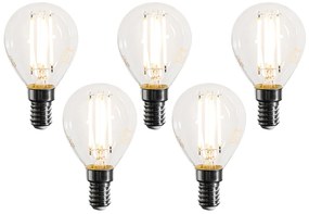 Zestaw 5 ściemnialnych żarówek LED E14 z żarnikiem G45 przezroczystych 4W 470LM 2700K