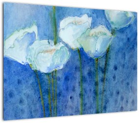 Obraz na szkle - Białe tulipany (70x50 cm)