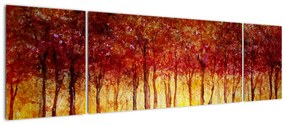 Obraz - Malowanie lasu liściastego (170x50 cm)