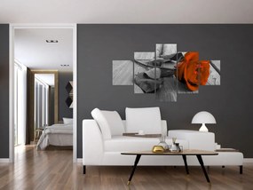 Obraz - Pomarańczowa róża (125x70 cm)