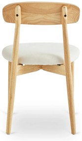 Krzesło Tapicerowane Drewniane ALVIN Dąb/Beż Nowoczesne