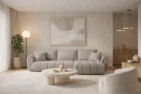 Narożnik z funkcją spania i pojemnikiem TOKYO PREMIUM, tkanina Wind, Piaskowoszary, Prawy