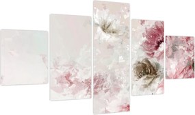 Obraz - Malowanie różowych kwiatów (125x70 cm)