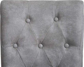 Krzesło do jadalni Chesterfield 2 (zestaw 6 sztuk),  tkanina/materiał jasnoszary, jasne nogi