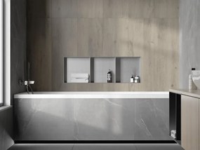 Mexen X-Wall-NR półka wnękowa bez kołnierza z półką 90 x 30 cm, inox - 1911903010S