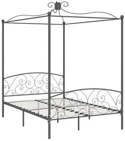 Szare łóżko małżeńskie z baldachimem 180x200 cm Z7-M76