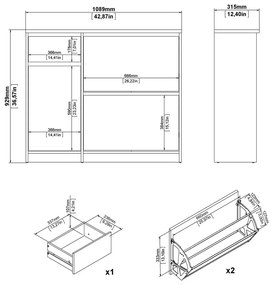 Uchylna szafka na buty w dekorze dębu w naturalnym kolorze 109x93x32 cm Naia – Tvilum