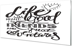 Szklany Panel Brązowy Napis Motywacyjny