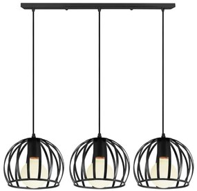 Lampa sufitowa metalowa loft klosz wisząca AT41-3SZ-Czarna