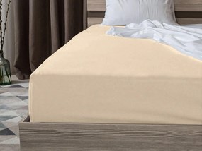 PrzytulneMieszkanie.pl Prześcieradło jersey jasnobeżowe 90 x 200 cm
