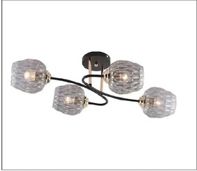 Nowoczesny żyrandol z czterema kloszami o niebieskiej poświacie - V197-Otavio