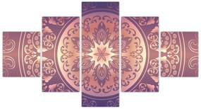 Obraz - Mandala na fioletowym gradiencie (125x70 cm)