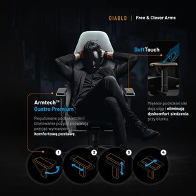 Fotel gamingowy Diablo X.Eye Prime, Normal Size, Nightwolf Moon