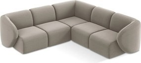 Jasnobrązowy aksamitny narożnik Lani – Makamii