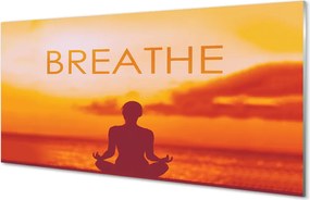 Szklany Panel Kobieta i Napis pod Słońcem