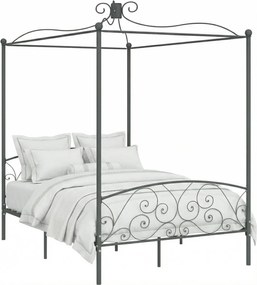 Szare łóżko małżeńskie z baldachimem 180x200 cm Z7-M76