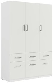 Szafa 5-drzwiowa z 6 szufladami - szer. 228 cm - Biały - BELOMY