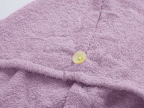 Szybkoschnący turban do włosów frotte jasnofioletowy, 100% bawełna