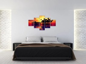 Obraz wyspy o zachodzie słońca (125x70 cm)