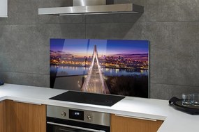 Szkło do Kuchni na Ścianę Panorama Wisły z Mostem