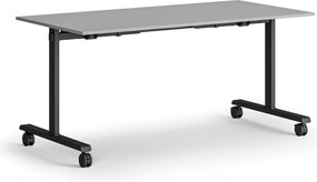 Mobilny stół MATCH, 160x80 cm, czarna podstawa, grafitowy