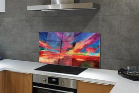 Panel szklany do Kuchni Dynamiczna Kompozycja Barw