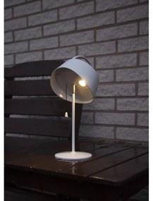 Biała ogrodowa solarna lampa LED Star Trading Cervia, wys. 36 cm