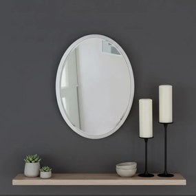 Lustro w białej owalnej ramie 43x53cm