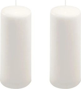 Zestaw świec słupkowych, 20 cm, Ø 7,5 cm, biały, 2 szt.