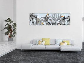 Obraz zwierząt w tropikalnym lesie (170x50 cm)