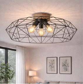 Brilagi - Lampa sufitowa WOODY BASKET 3xE27/60W/230V śr. 80 cm dąb