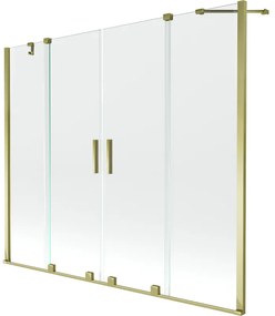 Mexen Velar Duo parawan nawannowy 2-skrzydłowy rozsuwany 170 x 150 cm, transparent, złoty - 896-170-000-02-50