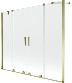 Mexen Velar Duo parawan nawannowy 2-skrzydłowy rozsuwany 170 x 150 cm, transparent, złoty - 896-170-000-02-50