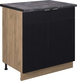 Szafki kuchenne czarne paski 80x60x82 fame-line