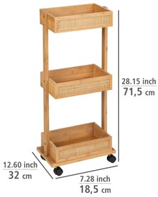 Regał łazienkowy ALLEGRE BAMBOO, mobilny, 3 półki, WENKO