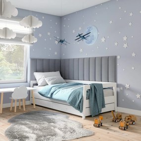 Tapicerowany panel ścienny QUADRATTA 20x60 cm - różne kolory Kolor: Jasnoszary