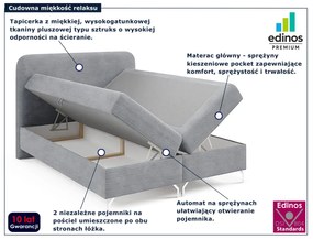 Szare sztruksowe łóżko z pojemnikiem 5 rozmiarów T5-W01