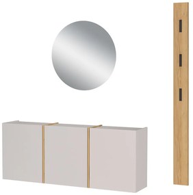 Kremowo-naturalny zestaw do przedpokoju 168x200x27 cm Libbiano – Germania