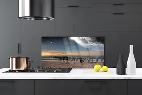 Szkło do Kuchni na Ścianę Bezkresny Błękit Oceanu