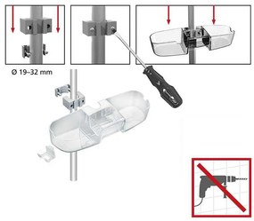 Półka łazienkowa pod prysznic CADDY Premium montowana na drążku prysznica, WENKO