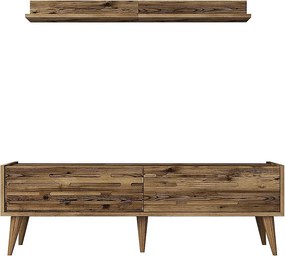 Elegancka szafka pod TV – 140 cm szerokości – orzech – melamina