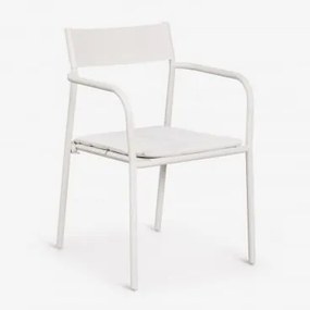 Stalowe Krzesło Ogrodowe Z Podłokietnikami, Sztaplowane Tossa Gardenia Biel - Sklum