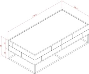 Ława glamour na złotych płozach Rose Hill RH06 z szufladami