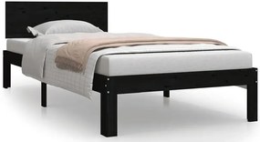 Czarne sosnowe łóżko jednoosobowe 90x200 H4-T40
