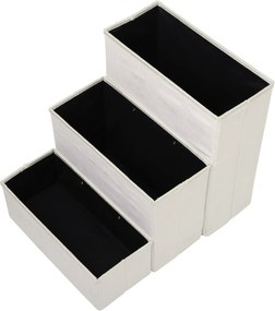 PawHut Schody dla Zwierząt Schodki Składane z Schowkiem MDF Biały 40x54x48 cm | Aosom PL