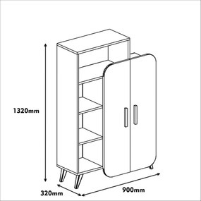 Biblioteczka Form White and Walnut