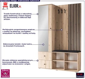 Garderoba z lamelami do przedpokoju - Rovel 18X