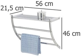 Wieszak na ręczniki PASCARA + półka łazienkowa, 2 w 1, WENKO