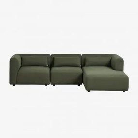Sofa Modułowy Z Prawym Szezlongiem, 3-częściowy Fogler Chenille Salvia Zieleń - Sklum