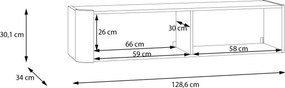 Dwudrzwiowa szafka ścienna Breathtaker 130 cm, kolor dąb Cabezone